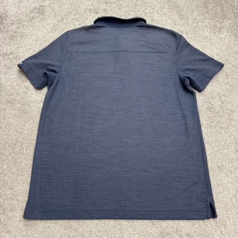 Oakley Performance Golf Polo Shirt Mens Medium Heather Blue Activewear Athletic